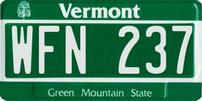 VT license plate WFN237