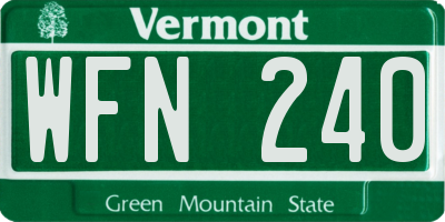 VT license plate WFN240