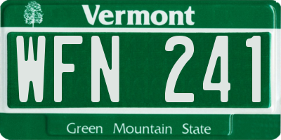 VT license plate WFN241