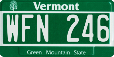 VT license plate WFN246