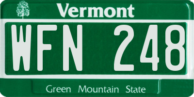 VT license plate WFN248