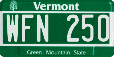 VT license plate WFN250
