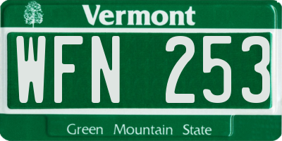 VT license plate WFN253