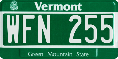 VT license plate WFN255