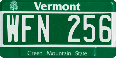 VT license plate WFN256