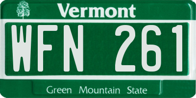 VT license plate WFN261