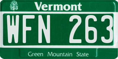 VT license plate WFN263