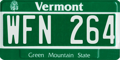 VT license plate WFN264