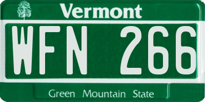 VT license plate WFN266