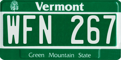 VT license plate WFN267