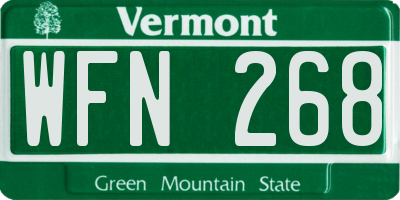 VT license plate WFN268