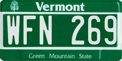 VT license plate WFN269