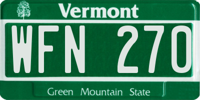 VT license plate WFN270