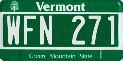 VT license plate WFN271