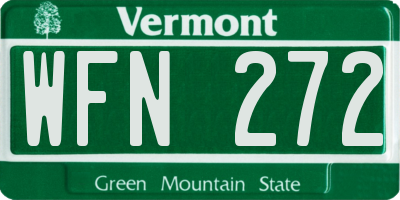 VT license plate WFN272