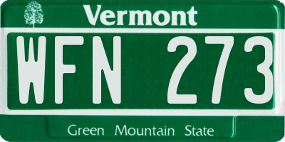 VT license plate WFN273