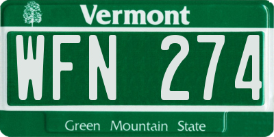 VT license plate WFN274