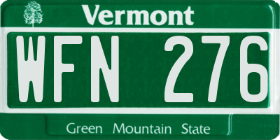 VT license plate WFN276