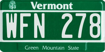 VT license plate WFN278