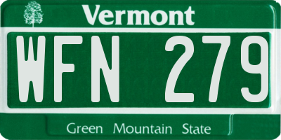 VT license plate WFN279