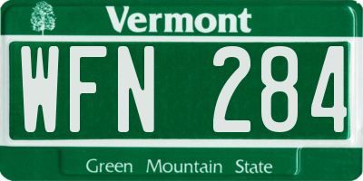 VT license plate WFN284