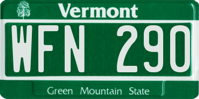 VT license plate WFN290