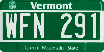 VT license plate WFN291