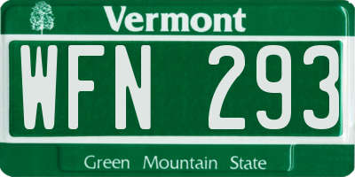 VT license plate WFN293