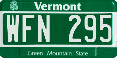 VT license plate WFN295