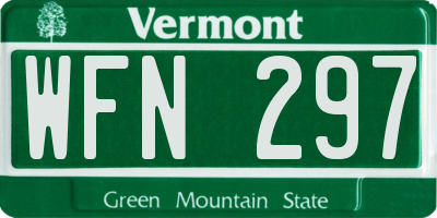 VT license plate WFN297