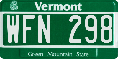 VT license plate WFN298