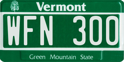 VT license plate WFN300