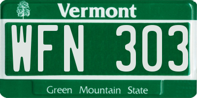 VT license plate WFN303