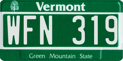 VT license plate WFN319