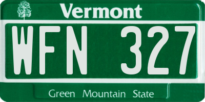 VT license plate WFN327