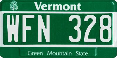 VT license plate WFN328