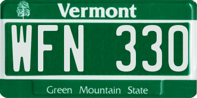 VT license plate WFN330