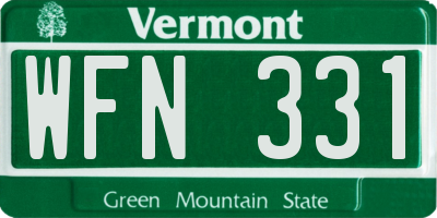 VT license plate WFN331
