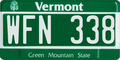 VT license plate WFN338