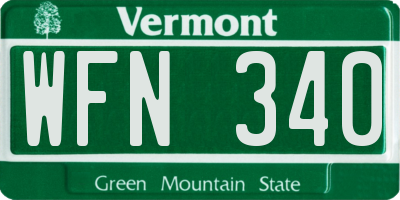 VT license plate WFN340