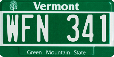 VT license plate WFN341