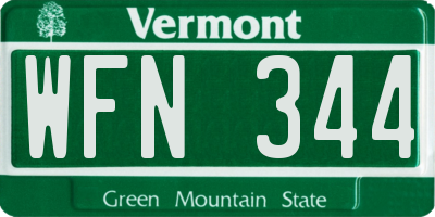 VT license plate WFN344