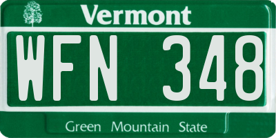 VT license plate WFN348