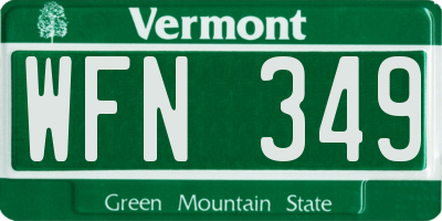 VT license plate WFN349