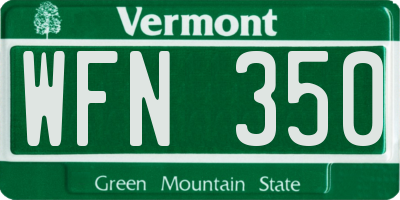 VT license plate WFN350