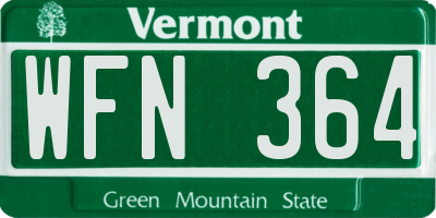 VT license plate WFN364