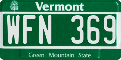 VT license plate WFN369