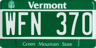 VT license plate WFN370