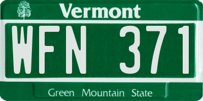 VT license plate WFN371