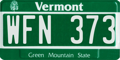 VT license plate WFN373